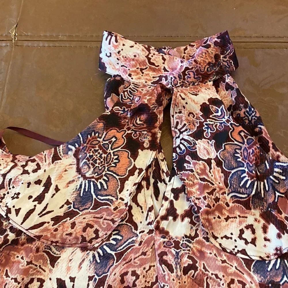 Pink Floral Cold Shoulder RuffleTop - Picture 7 of 16